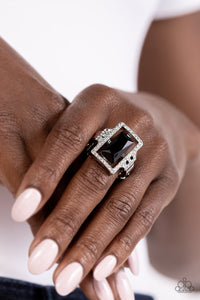 Emerald Elegance - Black Dainty Ring