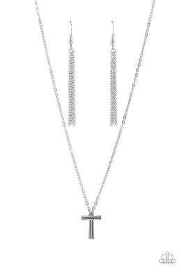 Leave Your Initials - Silver - T Necklace