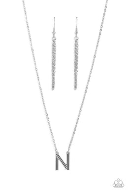 Leave Your Initials - Silver - N Necklace