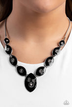 Load image into Gallery viewer, Pressed Flowers - Black Necklace