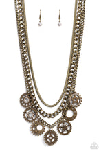 Load image into Gallery viewer, Running Out of STEAMPUNK - Brass Necklace