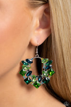 Load image into Gallery viewer, Wreathed in Watercolors - Green Earrings