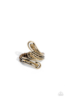 Flared Fashion - Brass Dainty Ring