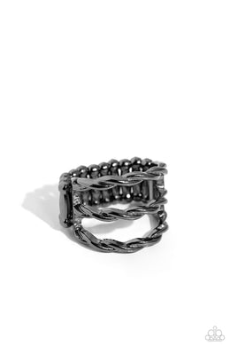 Corded Command - Black Gunmetal Ring