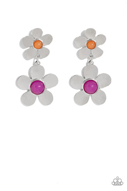 Fashionable Florals - Pink Post Earrings