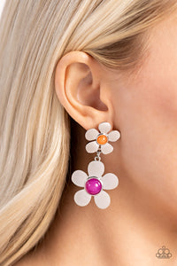 Fashionable Florals - Pink Post Earrings