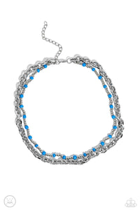 A Pop of Color - Blue Choker Necklace