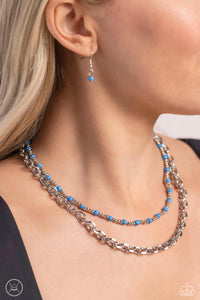 A Pop of Color - Blue Choker Necklace