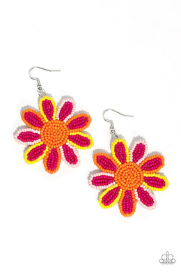 Decorated Daisies - Pink Earrings