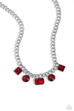 Alternating Audacity - Red Necklace