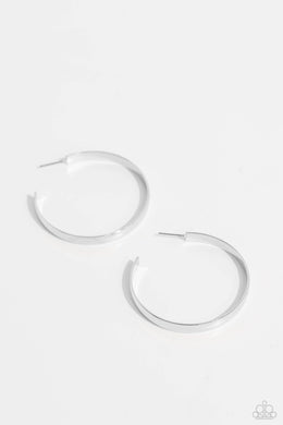 Sleek Symmetry - Silver Hoop Earrings