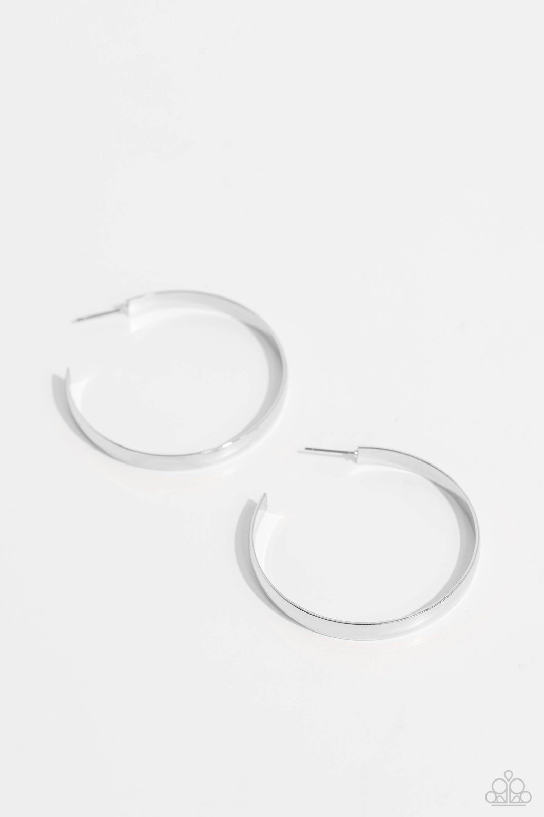 Sleek Symmetry - Silver Hoop Earrings