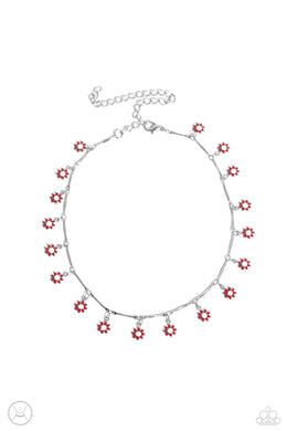 Delicate Display - Red Choker Necklace