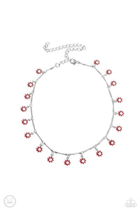 Delicate Display - Red Choker Necklace