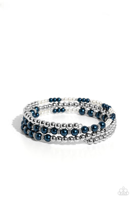 Just SASSING Through - Blue Coil Bracelet