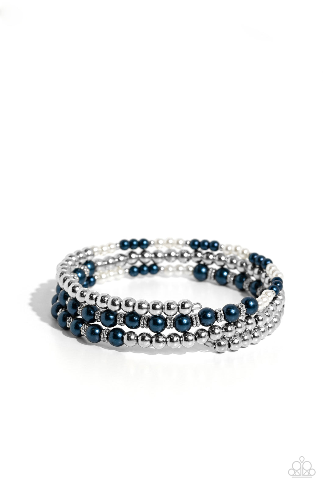 Just SASSING Through - Blue Coil Bracelet