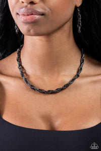 Braided Ballad - Black (Gunmetal) Necklace