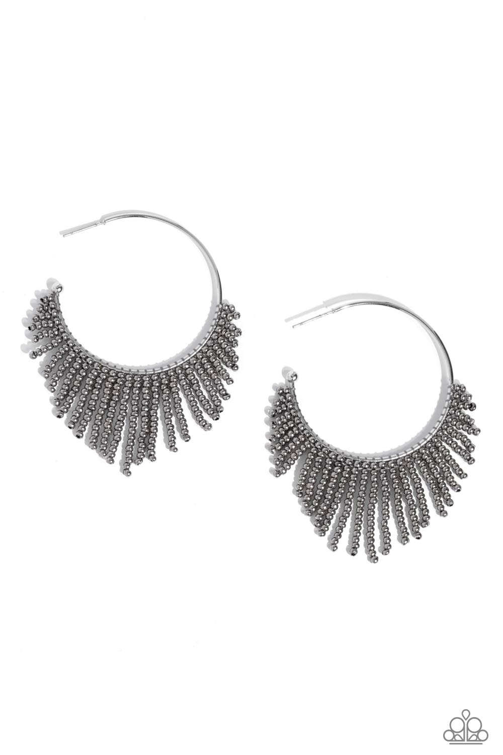 Tailored Tassel - Silver Hoop Earrings