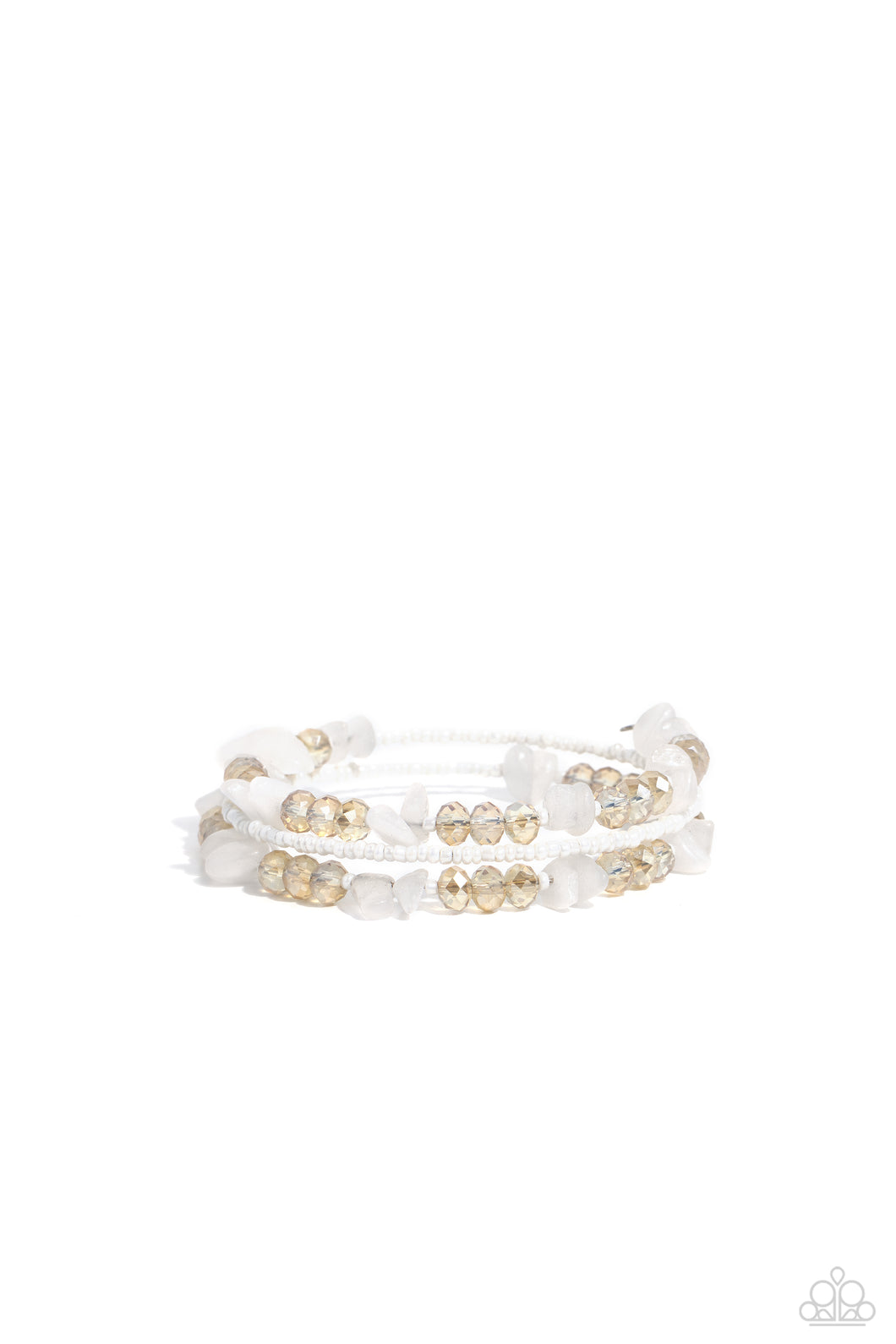 Notoriously Nuanced - White Coil Bracelet