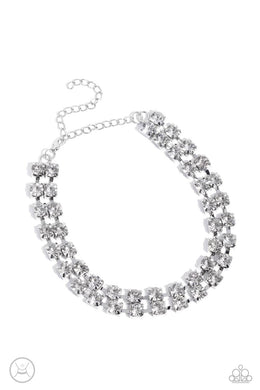 Glistening Gallery - White Choker Necklace