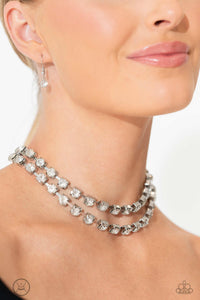 Glistening Gallery - White Choker Necklace