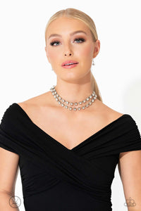 Glistening Gallery - White Choker Necklace