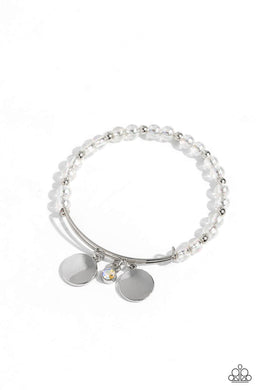 Bodacious Beacon - White Bangle Bracelet