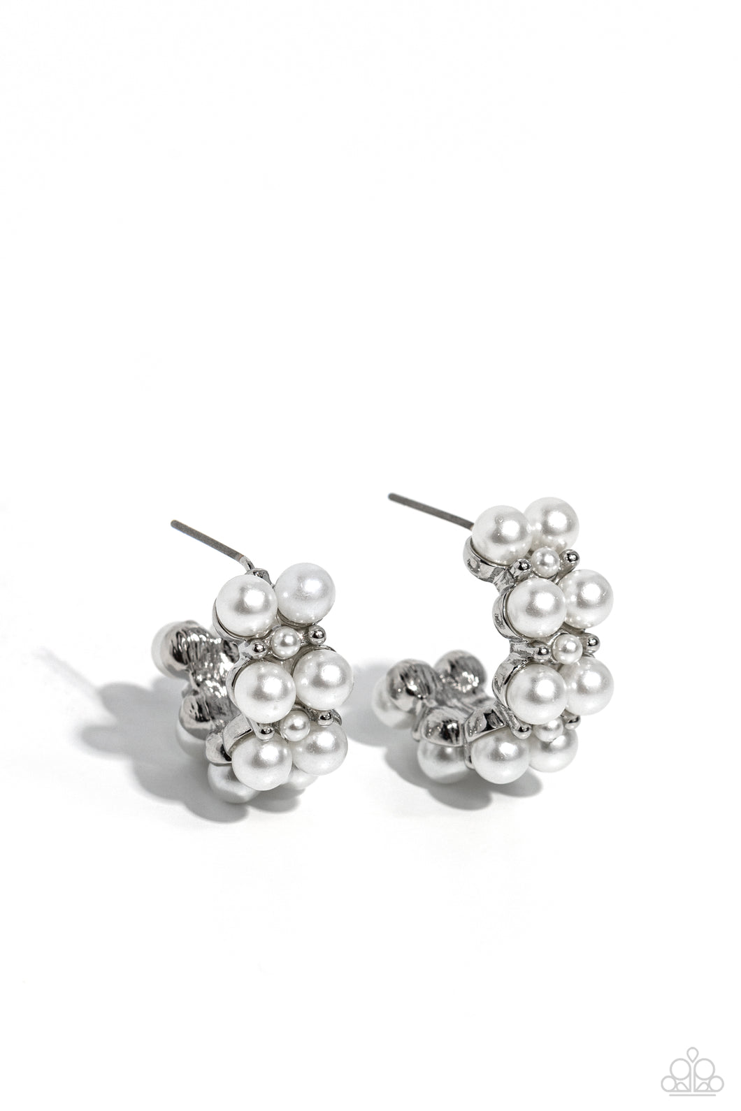 White Collar Wardrobe - White Hoop Earrings