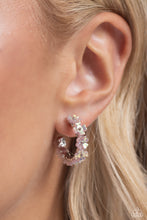 Load image into Gallery viewer, Floral Focus - Pink Hoop Earrings