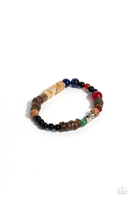 I WOOD Be So Lucky - Blue Stretchy Bracelet