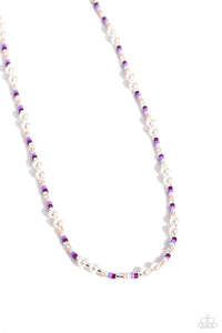 Colorblock Charm - Purple Necklace