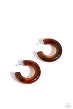 Load image into Gallery viewer, Glassy GAZE - Brown Hoop Earrings