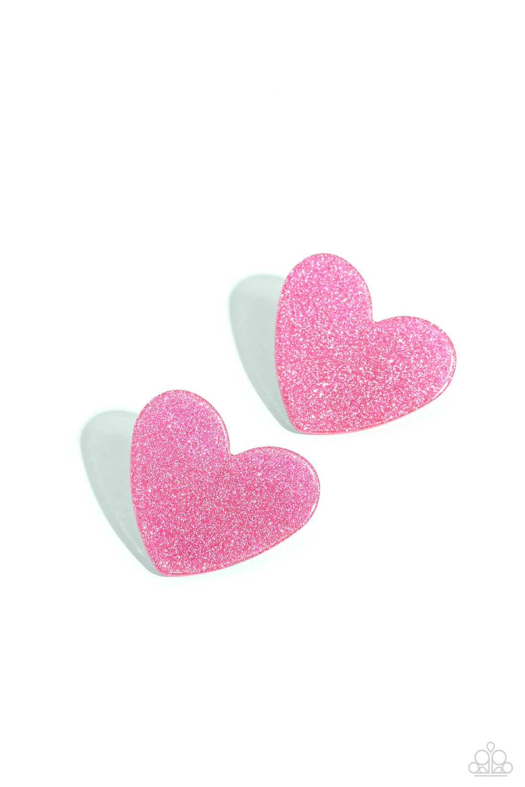 Sparkly Sweethearts - Pink Post Earrings