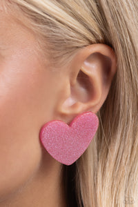 Sparkly Sweethearts - Pink Post Earrings