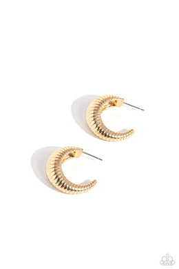 Textured Tenure - Gold Hoop Earrings