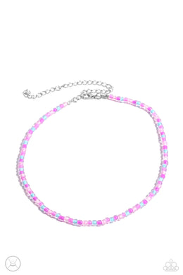 Colorfully GLASSY - Pink Necklace