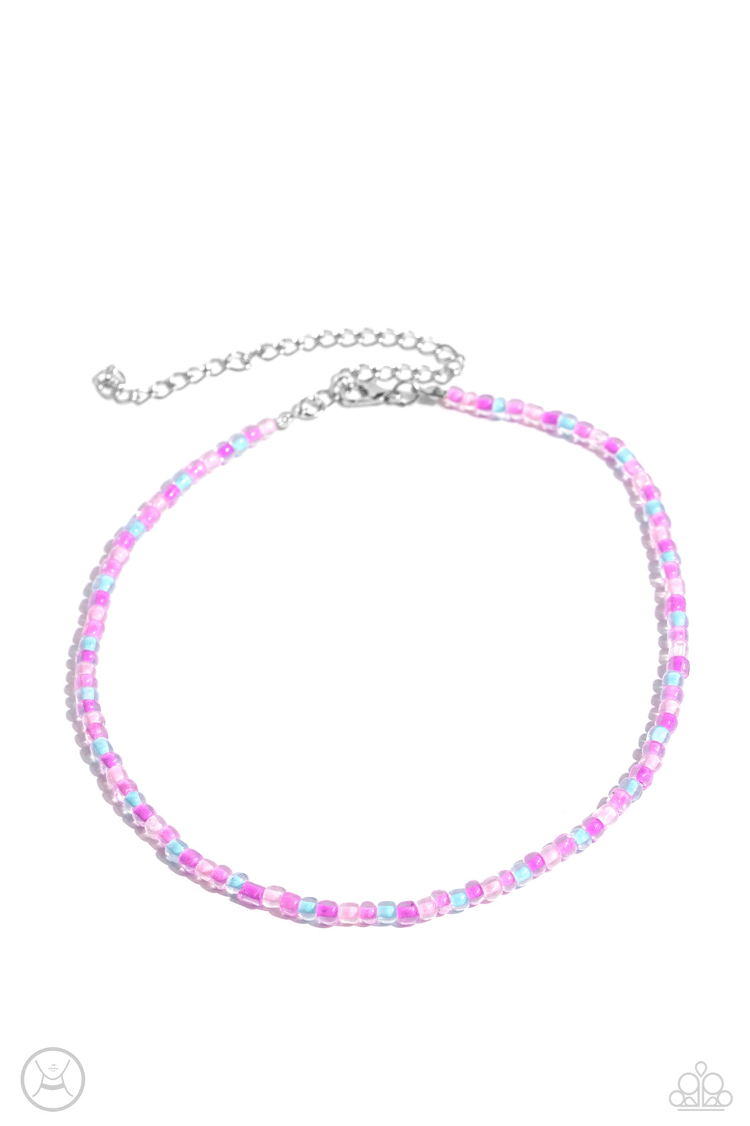 Colorfully GLASSY - Pink Choker Necklace