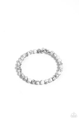 Sinuous Stones - White Bracelet