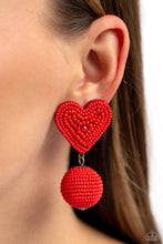 Load image into Gallery viewer, Spherical Sweethearts - Red Post Earrings