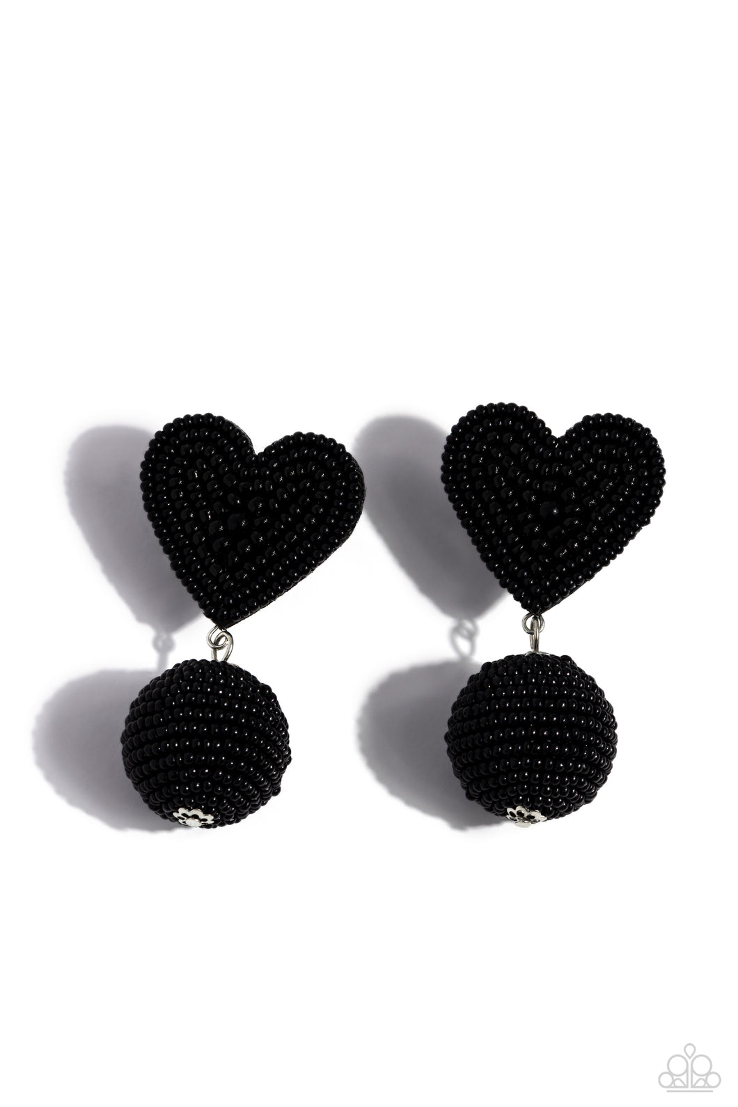 Spherical Sweethearts - Black Post Earrings