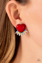 Load image into Gallery viewer, Spring Story - Red Clip-On Earrings