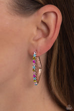 Load image into Gallery viewer, Triangular Tapestry - Rose Gold Hoop Earrings
