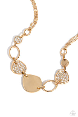 Asymmetrical Attention - Gold Necklace
