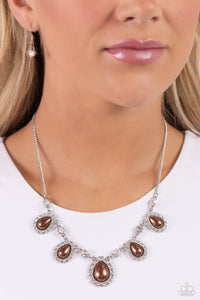Teardrop Team - Brown Necklace