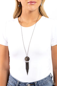 Tassel Tenure - Black Gunmetal Necklace
