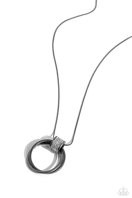 In the Swing of RINGS - Black Gunmetal Necklace
