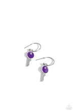 Load image into Gallery viewer, Key Performance - Purple Hoop Earrings
