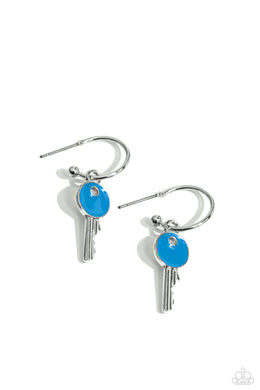 Key Performance - Blue Hoop Earrings