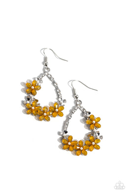 Boisterous Blooms - Yellow Earrings