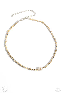 Tasteful Triangles - Multimetal Choker Necklace
